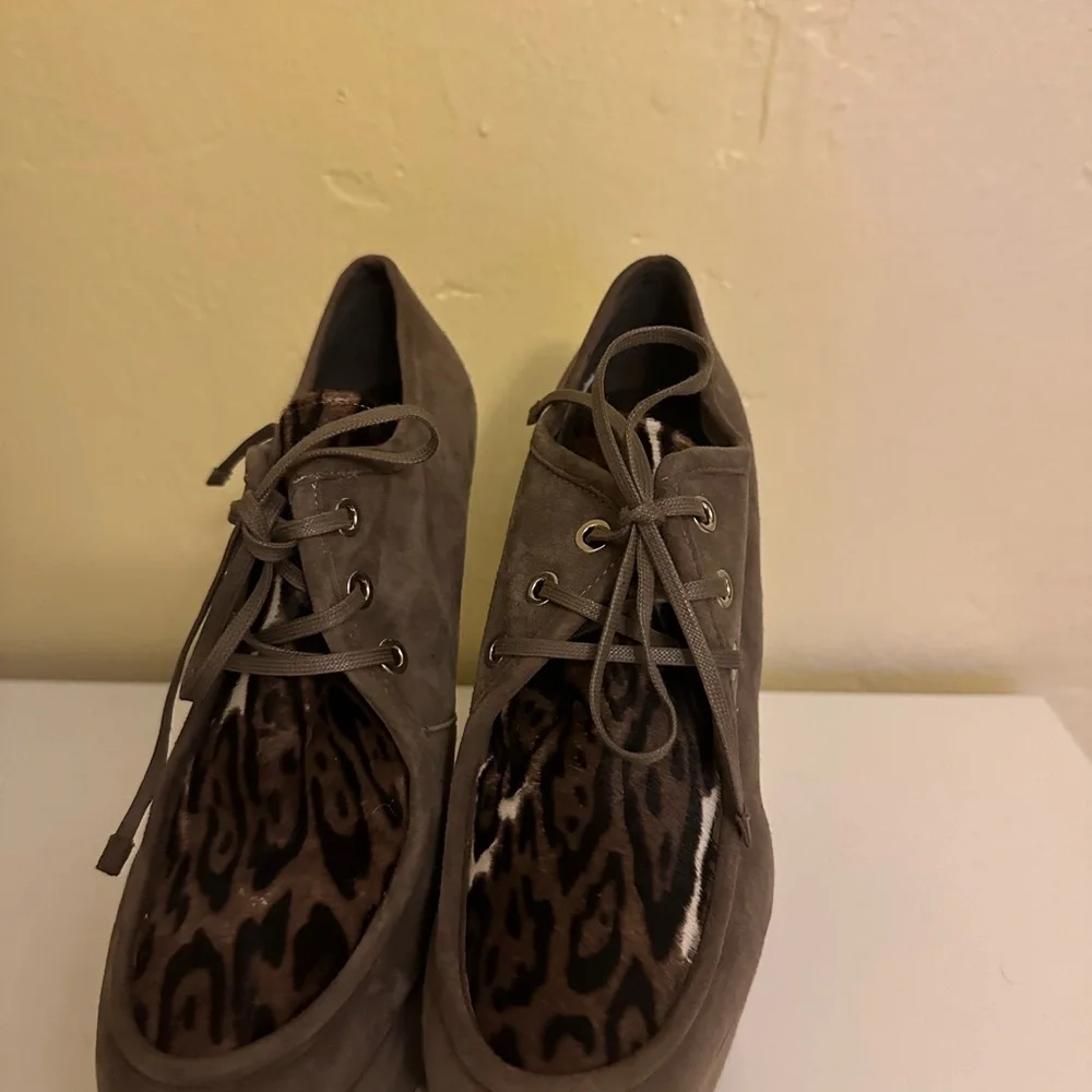 Stuart Weitzman Brown Wedges chunky Shoes - Picture 9 of 14